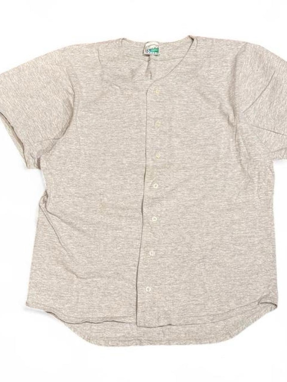 Vintage Waves Blank Button Down Grey Cotton Shirt